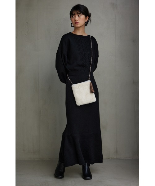 AZUL by moussy(アズールバイマウジー)の「タッセルエコファーポシェット(ショルダーバッグ・レディース・アイボリー/ブラウン系その他/グレー・FREE)」の10枚目の写真