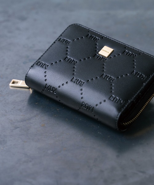 MURUA（ムルーア）の「MURUA(ムルーア)ラウンドファスナー二つ折り財布 MR-W1213 MURエンボス（財布・レディース・ミント/ブラック/ベージュ・FREE）」の2枚目の写真