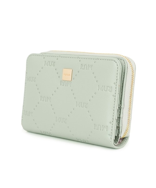 MURUA（ムルーア）の「MURUA(ムルーア)ラウンドファスナー二つ折り財布 MR-W1213 MURエンボス（財布・レディース・ミント/ブラック/ベージュ・FREE）」の18枚目の写真