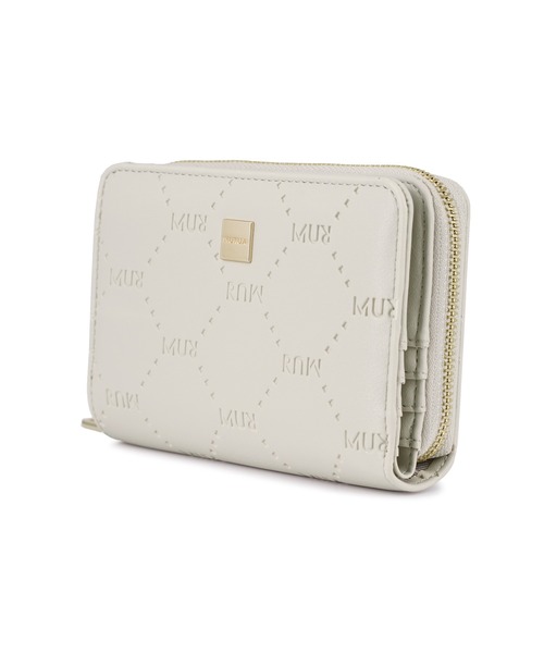 MURUA（ムルーア）の「MURUA(ムルーア)ラウンドファスナー二つ折り財布 MR-W1213 MURエンボス（財布・レディース・ミント/ブラック/ベージュ・FREE）」の11枚目の写真