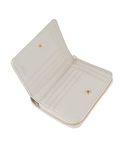 MURUA（ムルーア）の「MURUA(ムルーア)ラウンドファスナー二つ折り財布 MR-W1213 MURエンボス（財布・レディース・ミント/ブラック/ベージュ・FREE）」の13枚目の写真