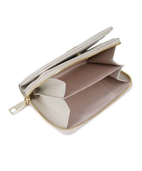 MURUA（ムルーア）の「MURUA(ムルーア)ラウンドファスナー二つ折り財布 MR-W1213 MURエンボス（財布・レディース・ミント/ブラック/ベージュ・FREE）」の15枚目の写真