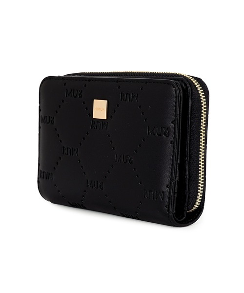 MURUA（ムルーア）の「MURUA(ムルーア)ラウンドファスナー二つ折り財布 MR-W1213 MURエンボス（財布・レディース・ミント/ブラック/ベージュ・FREE）」の6枚目の写真