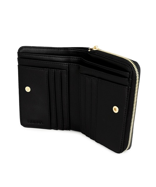MURUA（ムルーア）の「MURUA(ムルーア)ラウンドファスナー二つ折り財布 MR-W1213 MURエンボス（財布・レディース・ミント/ブラック/ベージュ・FREE）」の7枚目の写真