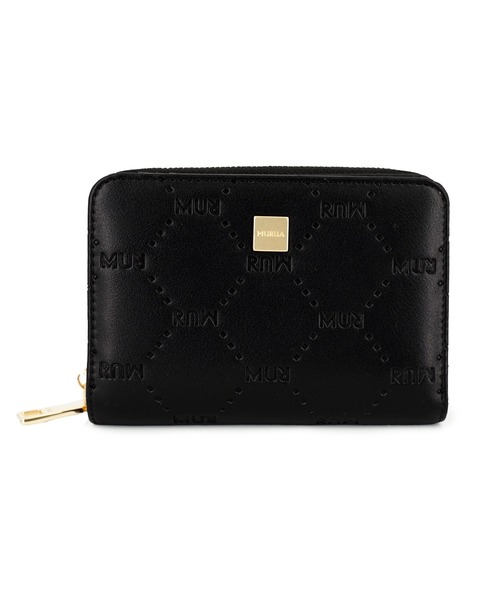 MURUA（ムルーア）の「MURUA(ムルーア)ラウンドファスナー二つ折り財布 MR-W1213 MURエンボス（財布・レディース・ミント/ブラック/ベージュ・FREE）」の4枚目の写真