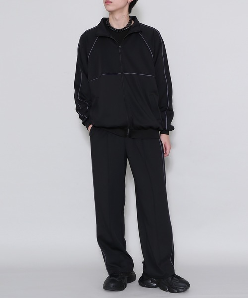 Figments(フィグメンツ)の「パイピングジャージジャケット(ジャージ・レディース・グレー/ブラック・LARGE/MEDIUM)」の6枚目の写真