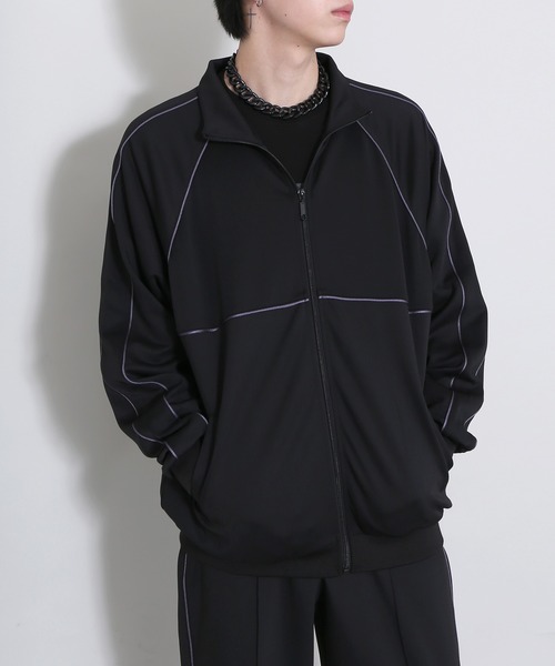 Figments(フィグメンツ)の「パイピングジャージジャケット(ジャージ・レディース・グレー/ブラック・LARGE/MEDIUM)」の9枚目の写真