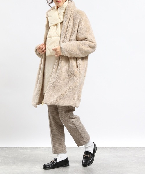 GLOBAL WORK Smile Seed Store(グローバルワーク スマイルシードストア)の「ファーボアコート/968944(その他アウター・レディース・ブラック/チャコール/ベージュ・X-LARGE/LARGE/MEDIUM/SMALL)」の6枚目の写真