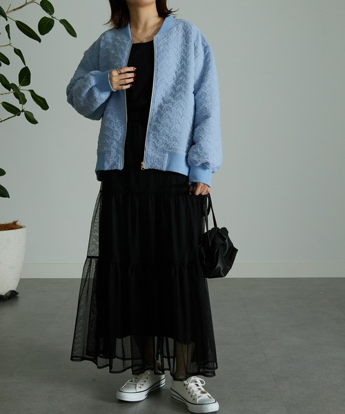 RANAN（ラナン）の「ぽこぽこボリュームスリーブブルゾン（ブルゾン・レディース・ブルー/アイボリー・LL/L/M）」の14枚目の写真