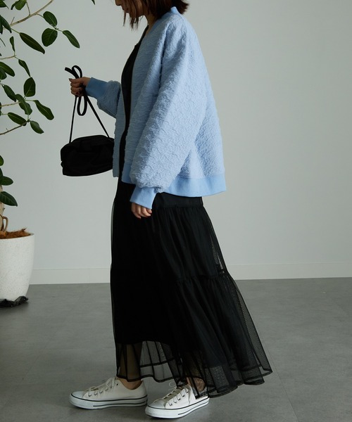 RANAN（ラナン）の「ぽこぽこボリュームスリーブブルゾン（ブルゾン・レディース・ブルー/アイボリー・LL/L/M）」の12枚目の写真