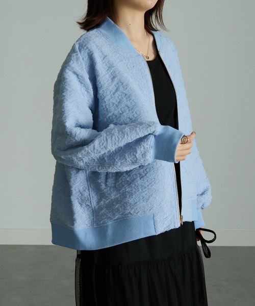 RANAN（ラナン）の「ぽこぽこボリュームスリーブブルゾン（ブルゾン・レディース・ブルー/アイボリー・LL/L/M）」の9枚目の写真