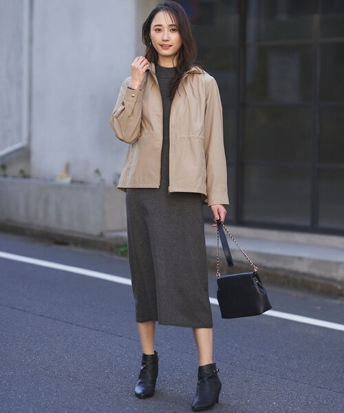 ANY SIS（エニィスィス）の「【洗える】バスケット編み切替えニット ワンピース（ワンピース・レディース・ブラック系/グレー系/スカイブルー系・2/3/1）」の4枚目の写真