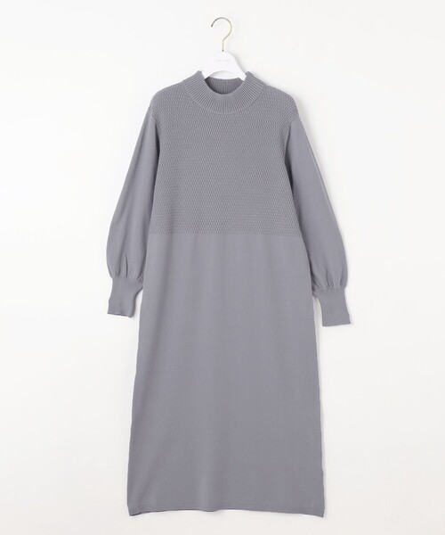 ANY SIS（エニィスィス）の「【洗える】バスケット編み切替えニット ワンピース（ワンピース・レディース・ブラック系/グレー系/スカイブルー系・2/3/1）」の12枚目の写真