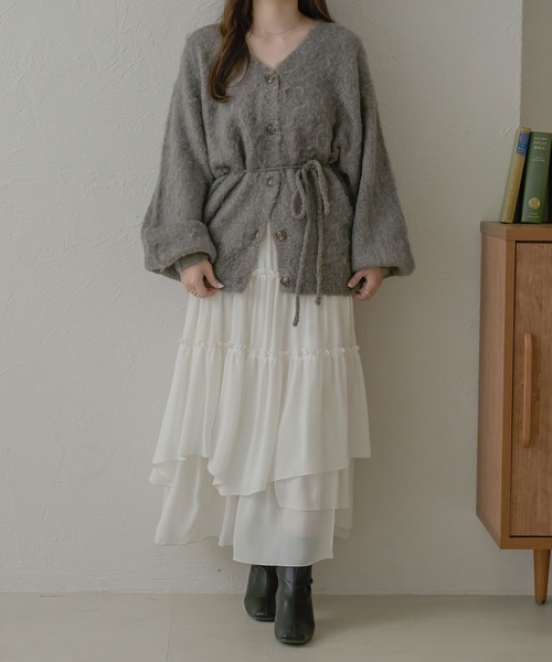 Ambre Neige（アンブルネージュ）の「2wayプードルニットカーディガン／【WEB/EC限定商品】（カーディガン/ボレロ・レディース・チャコールグレー/ライトグレー/ベージュ/アイボリー・FREE）」の22枚目の写真