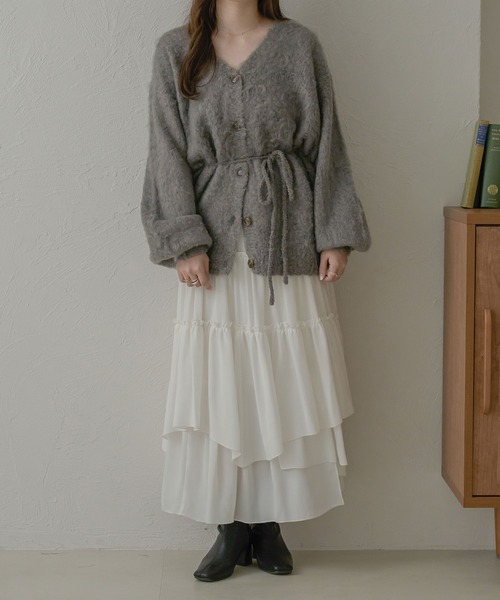 Ambre Neige（アンブルネージュ）の「2wayプードルニットカーディガン／【WEB/EC限定商品】（カーディガン/ボレロ・レディース・チャコールグレー/ライトグレー/ベージュ/アイボリー・FREE）」の17枚目の写真