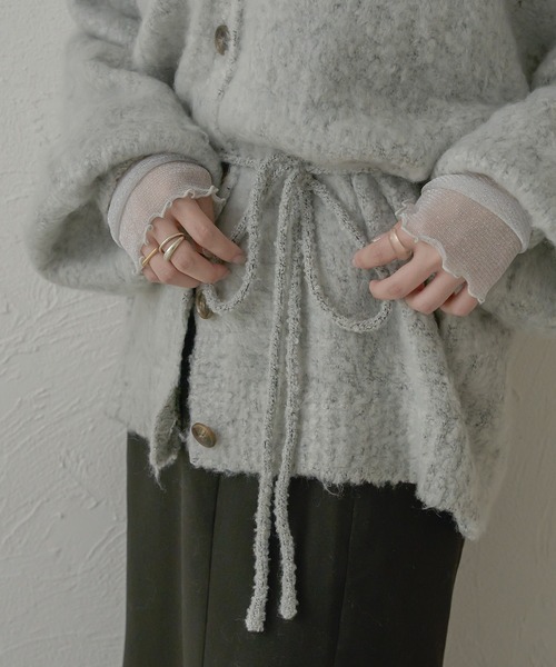 Ambre Neige（アンブルネージュ）の「2wayプードルニットカーディガン／【WEB/EC限定商品】（カーディガン/ボレロ・レディース・チャコールグレー/ライトグレー/ベージュ/アイボリー・FREE）」の7枚目の写真