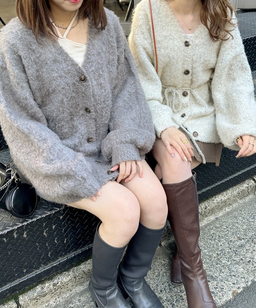 Ambre Neige（アンブルネージュ）の「2wayプードルニットカーディガン／【WEB/EC限定商品】（カーディガン/ボレロ・レディース・チャコールグレー/ライトグレー/ベージュ/アイボリー・FREE）」の18枚目の写真