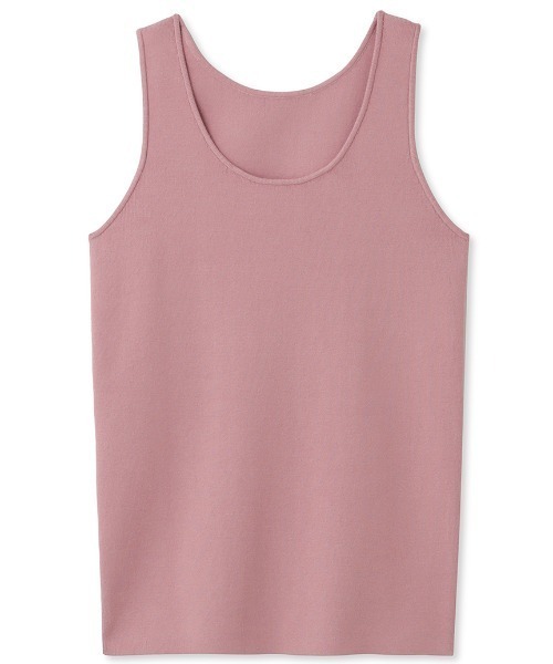 emmi（エミ）の「【emmi atelier】ニットタンクトップ（タンクトップ・レディース・ピンク/ホワイト/グレー・FREE）」の3枚目の写真