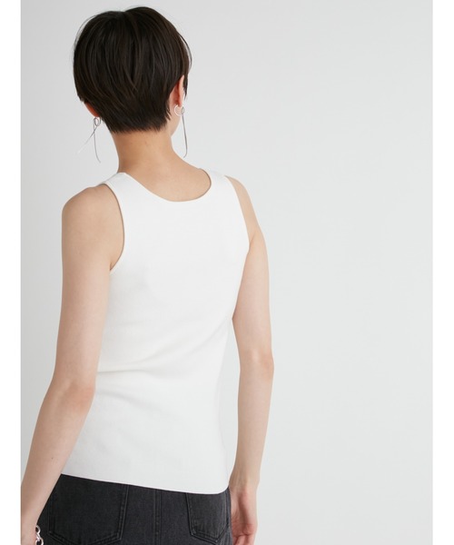 emmi（エミ）の「【emmi atelier】ニットタンクトップ（タンクトップ・レディース・ピンク/ホワイト/グレー・FREE）」の8枚目の写真