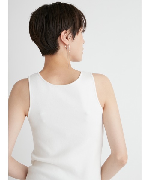 emmi（エミ）の「【emmi atelier】ニットタンクトップ（タンクトップ・レディース・ピンク/ホワイト/グレー・FREE）」の4枚目の写真