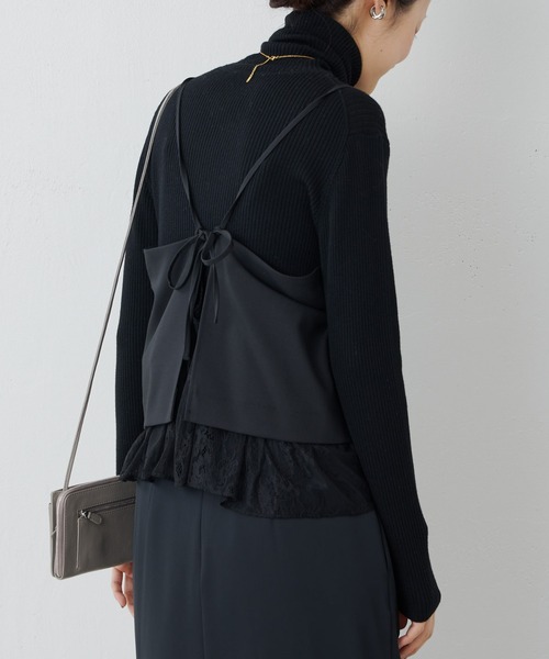 BEARDSLEY（ビアズリー）の「レースレイヤードキャミソール（キャミソール・レディース・ブラック・FREE）」の4枚目の写真