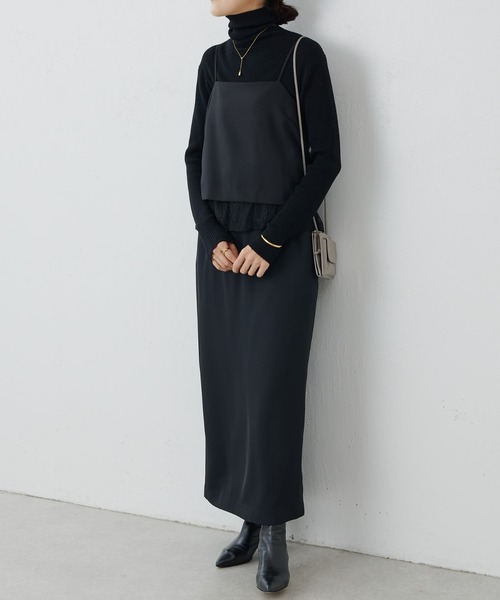 BEARDSLEY（ビアズリー）の「レースレイヤードキャミソール（キャミソール・レディース・ブラック・FREE）」の6枚目の写真