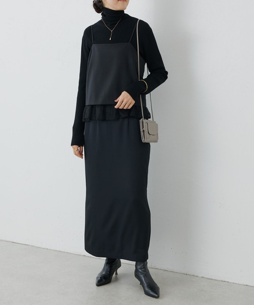 BEARDSLEY（ビアズリー）の「レースレイヤードキャミソール（キャミソール・レディース・ブラック・FREE）」の7枚目の写真