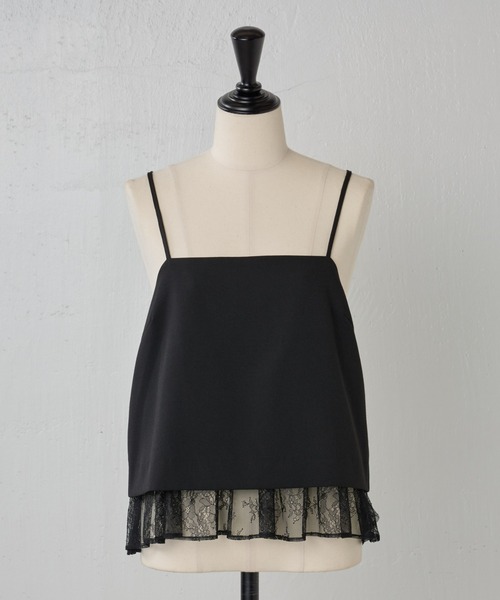 BEARDSLEY（ビアズリー）の「レースレイヤードキャミソール（キャミソール・レディース・ブラック・FREE）」の10枚目の写真
