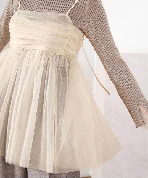 Bab(バブ)の「【新色追加】ラメチュールキャミトップス(ベスト・レディース・チャコールグレー/ホワイト系その他/ピンクベージュ・FREE)」の17枚目の写真