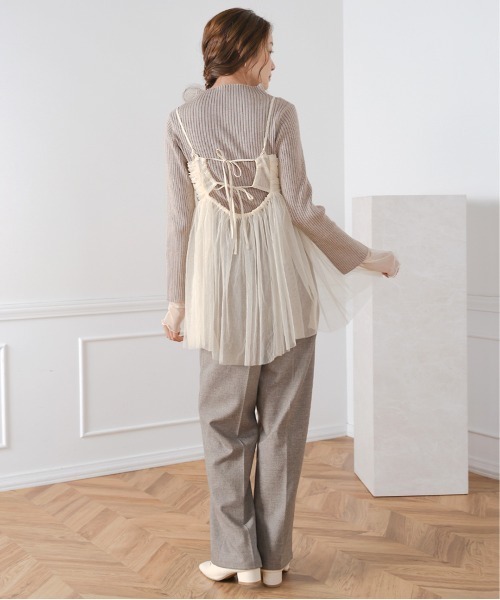 Bab(バブ)の「【新色追加】ラメチュールキャミトップス(ベスト・レディース・チャコールグレー/ホワイト系その他/ピンクベージュ・FREE)」の21枚目の写真