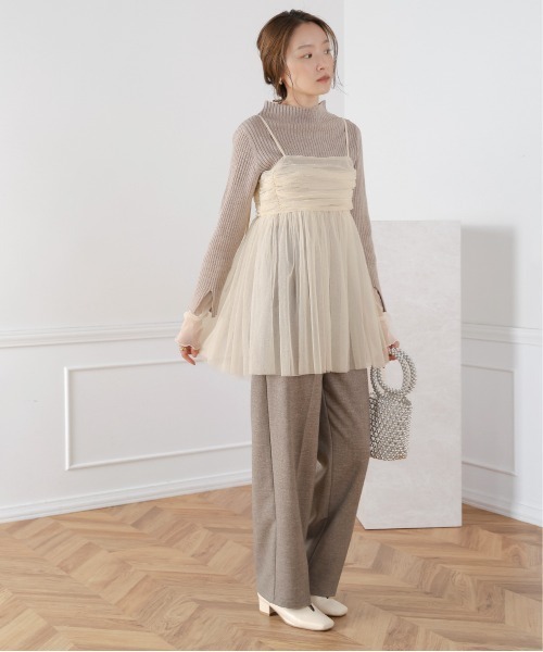 Bab(バブ)の「【新色追加】ラメチュールキャミトップス(ベスト・レディース・チャコールグレー/ホワイト系その他/ピンクベージュ・FREE)」の11枚目の写真