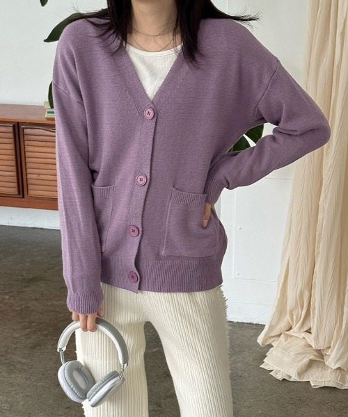 Miniministore(ミニミニストア)の「ニットカーディガン レディース秋冬羽織り(カーディガン/ボレロ・レディース・アイボリー/イエロー/ブルー/レッド/ラベンダー/ブラック/ピンク/ライトベージュ・M/L)」の5枚目の写真