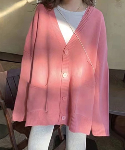 Miniministore(ミニミニストア)の「ニットカーディガン レディース秋冬羽織り(カーディガン/ボレロ・レディース・アイボリー/イエロー/ブルー/レッド/ラベンダー/ブラック/ピンク/ライトベージュ・M/L)」の7枚目の写真