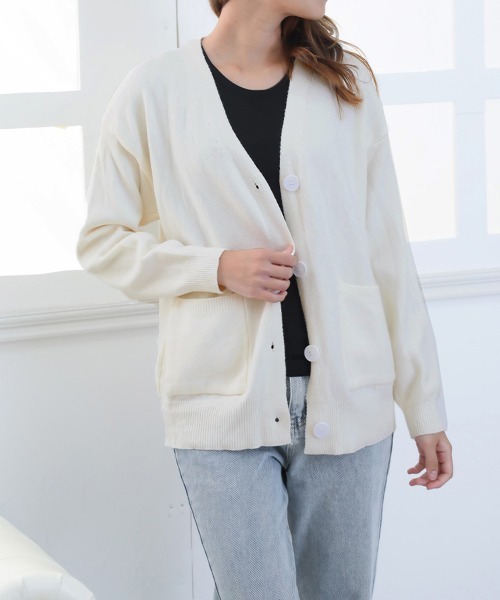 Miniministore(ミニミニストア)の「ニットカーディガン レディース秋冬羽織り(カーディガン/ボレロ・レディース・アイボリー/イエロー/ブルー/レッド/ラベンダー/ブラック/ピンク/ライトベージュ・M/L)」の11枚目の写真