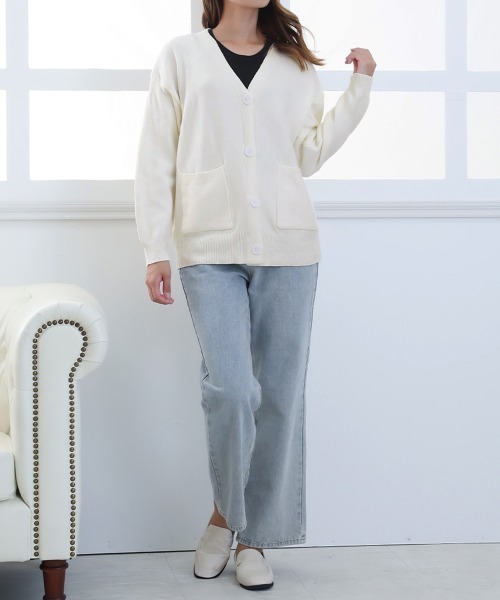 Miniministore(ミニミニストア)の「ニットカーディガン レディース秋冬羽織り(カーディガン/ボレロ・レディース・アイボリー/イエロー/ブルー/レッド/ラベンダー/ブラック/ピンク/ライトベージュ・M/L)」の13枚目の写真