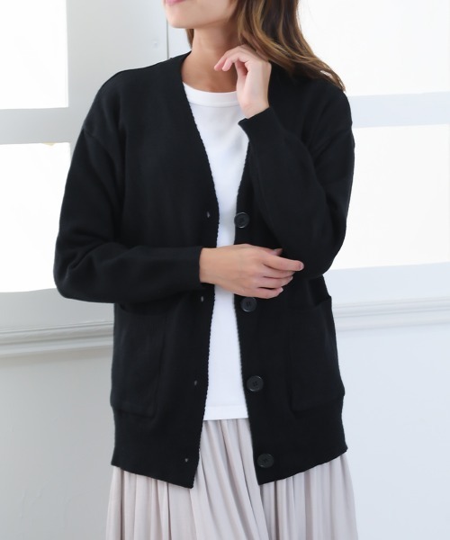 Miniministore(ミニミニストア)の「ニットカーディガン レディース秋冬羽織り(カーディガン/ボレロ・レディース・アイボリー/イエロー/ブルー/レッド/ラベンダー/ブラック/ピンク/ライトベージュ・M/L)」の16枚目の写真
