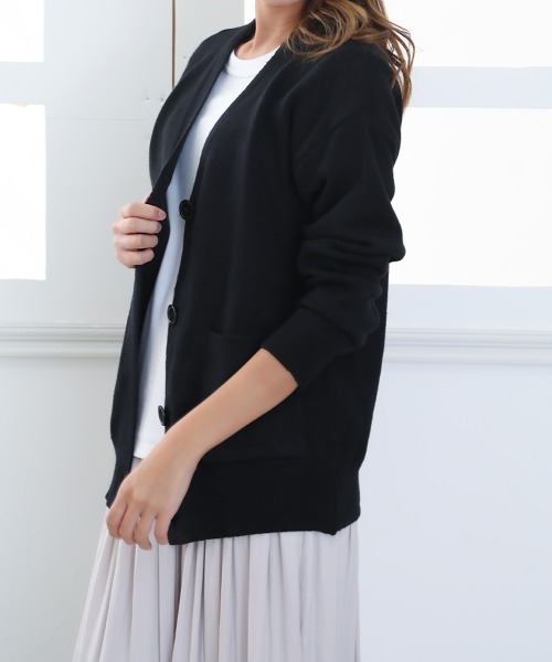 Miniministore(ミニミニストア)の「ニットカーディガン レディース秋冬羽織り(カーディガン/ボレロ・レディース・アイボリー/イエロー/ブルー/レッド/ラベンダー/ブラック/ピンク/ライトベージュ・M/L)」の17枚目の写真