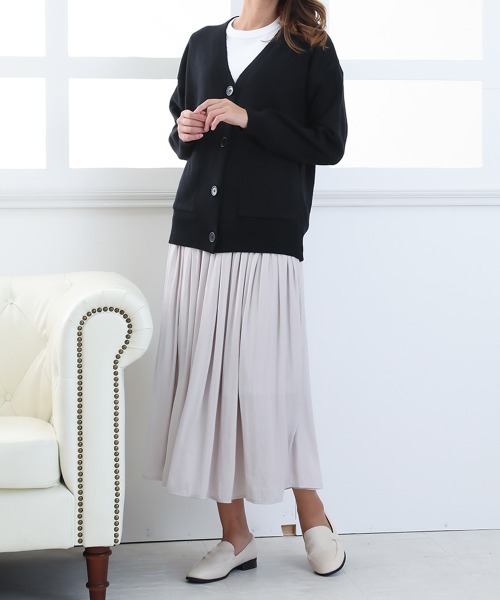 Miniministore(ミニミニストア)の「ニットカーディガン レディース秋冬羽織り(カーディガン/ボレロ・レディース・アイボリー/イエロー/ブルー/レッド/ラベンダー/ブラック/ピンク/ライトベージュ・M/L)」の19枚目の写真