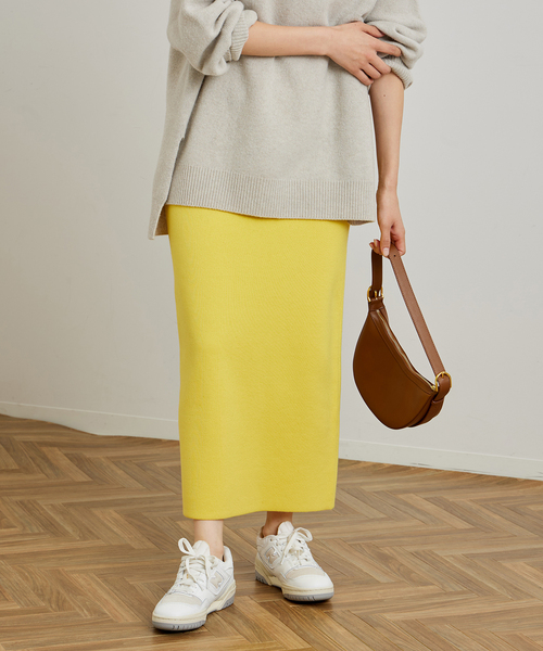 FRAMeWORK（フレームワーク）の「≪追加≫ダブルジャガードストレートスカート（スカート・レディース・ブラック/ホワイト/イエロー・36/40/38）」の3枚目の写真