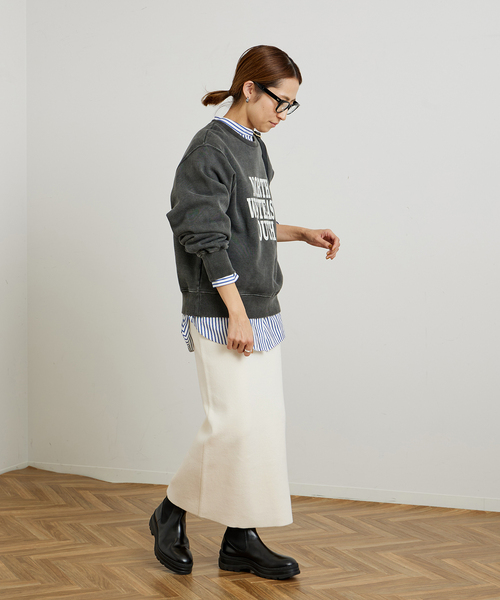 FRAMeWORK（フレームワーク）の「≪追加≫ダブルジャガードストレートスカート（スカート・レディース・ブラック/ホワイト/イエロー・36/40/38）」の12枚目の写真