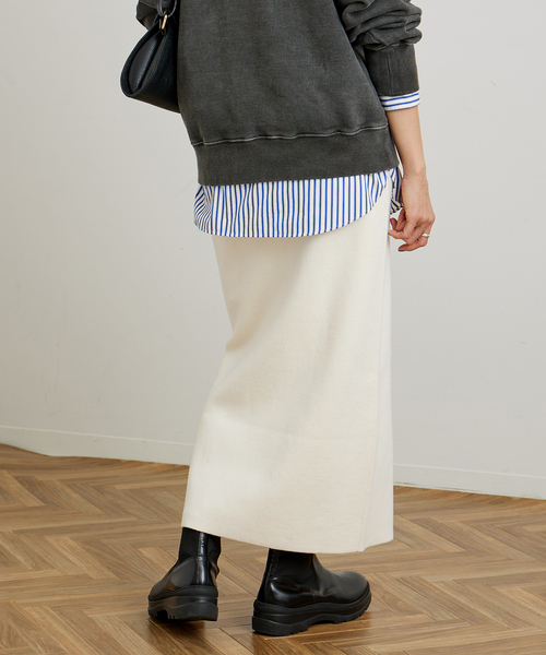 FRAMeWORK（フレームワーク）の「≪追加≫ダブルジャガードストレートスカート（スカート・レディース・ブラック/ホワイト/イエロー・36/40/38）」の17枚目の写真