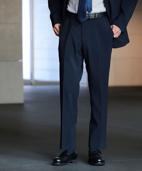 B:MING by BEAMS（ビーミングバイビームス）の「B:MING by BEAMS / NOMAD BIZ DotAir(R) ソリッド ノープリーツ スラックス 24SS (セットアップ対応)（スーツパンツ・メンズ・ネイビー・LARGE/X-LARGE/MEDIUM/SMALL）」の4枚目の写真