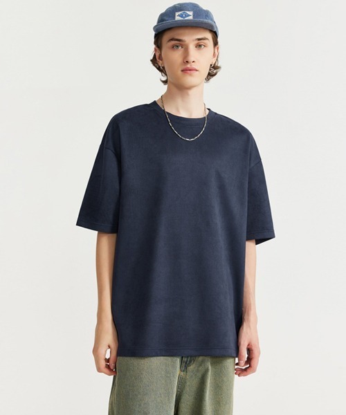 Ressaca（レサーカ）の「オーバーサイズ フェイクスエード無地Tシャツ（Tシャツ/カットソー・メンズ・グレー/ネイビー/グリーン・XL/L/M）」の3枚目の写真