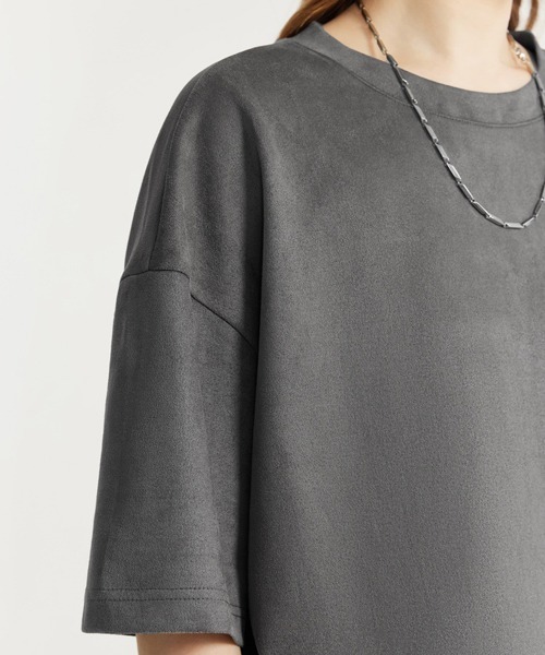 Ressaca（レサーカ）の「オーバーサイズ フェイクスエード無地Tシャツ（Tシャツ/カットソー・メンズ・グレー/ネイビー/グリーン・XL/L/M）」の7枚目の写真
