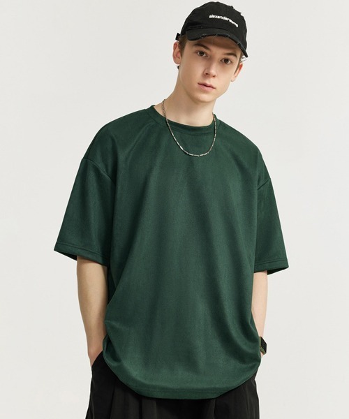 Ressaca（レサーカ）の「オーバーサイズ フェイクスエード無地Tシャツ（Tシャツ/カットソー・メンズ・グレー/ネイビー/グリーン・XL/L/M）」の12枚目の写真