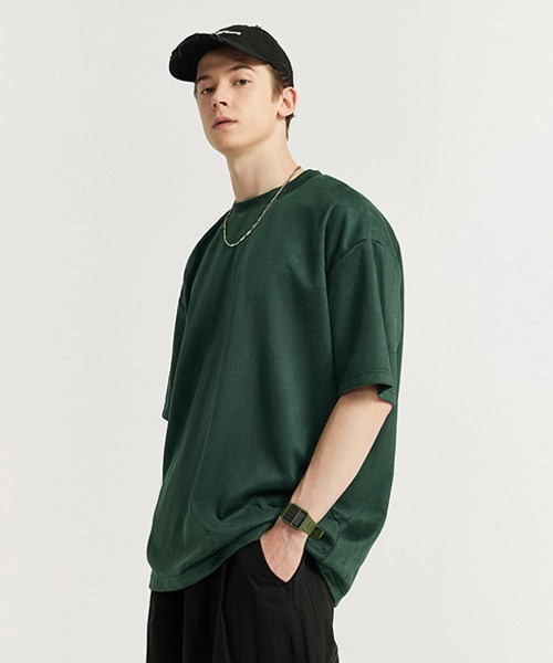 Ressaca（レサーカ）の「オーバーサイズ フェイクスエード無地Tシャツ（Tシャツ/カットソー・メンズ・グレー/ネイビー/グリーン・XL/L/M）」の11枚目の写真
