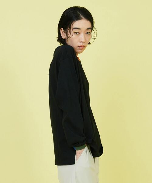 FRAPBOIS（フラボア）の「カラーズリブ スウェット（スウェット・レディース・ブラック/ベージュ・1）」の10枚目の写真