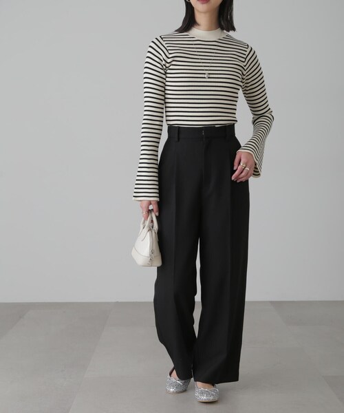 FREE'S MART（フリーズマート）の「◆［洗える］マシンウォッシャブルボトルネックリブニット（ニット/セーター・レディース・ブラック/ホワイト/ホワイト系その他/オレンジ・FREE）」の22枚目の写真