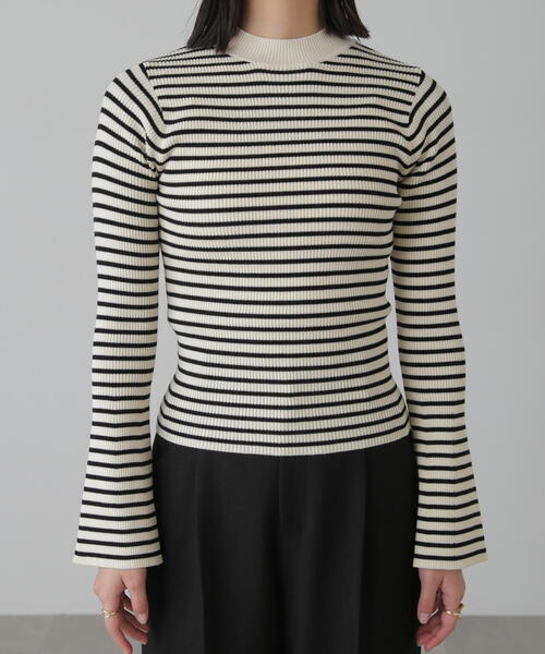 FREE'S MART（フリーズマート）の「◆［洗える］マシンウォッシャブルボトルネックリブニット（ニット/セーター・レディース・ブラック/ホワイト/ホワイト系その他/オレンジ・FREE）」の7枚目の写真