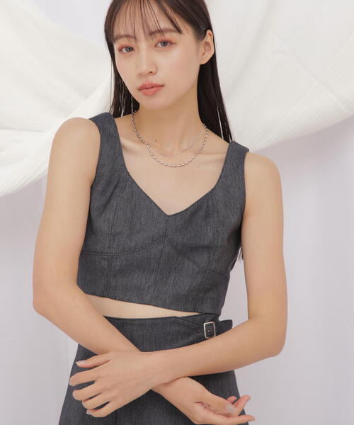 JILL by JILL STUART(ジルバイジルスチュアート)の「◇デニムライクビスチェ(ベスト・レディース・ネイビー/ホワイト系その他・FREE)」の19枚目の写真